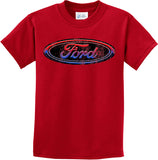 Kids Ford Oval T-shirt Distressed Logo - Yoga Clothing for You