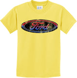 Kids Ford Oval T-shirt Distressed Logo - Yoga Clothing for You
