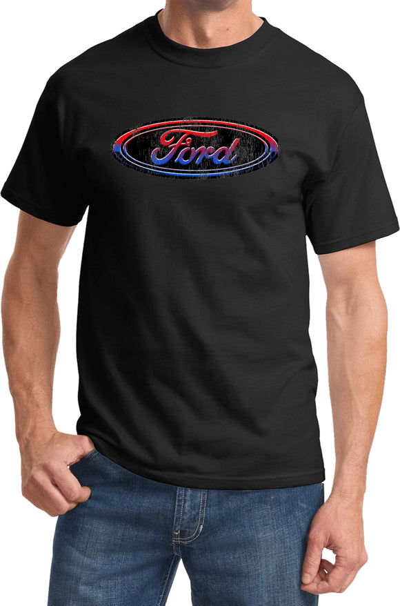Ford Oval T-shirt Distressed Logo - Yoga Clothing for You