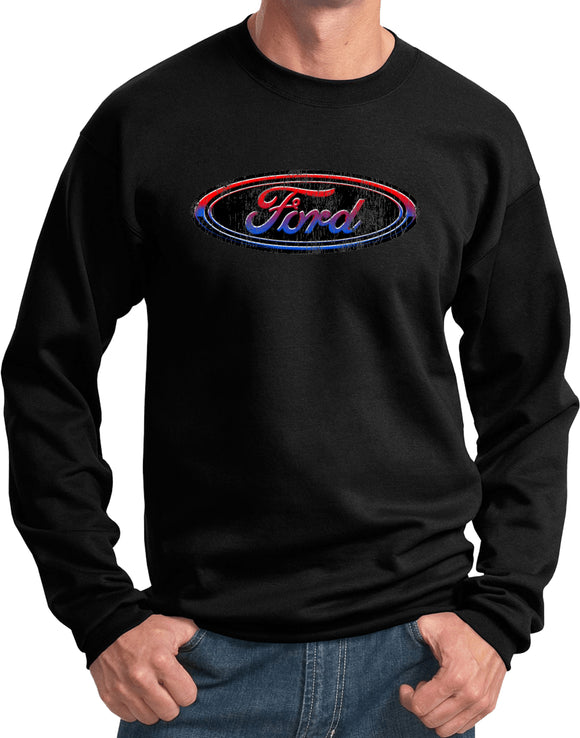 Ford Oval Sweatshirt Distressed Logo - Yoga Clothing for You