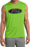 Ford Oval T-shirt Distressed Logo Sleeveless Competitor Tee - Yoga Clothing for You
