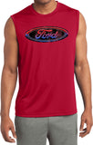 Ford Oval T-shirt Distressed Logo Sleeveless Competitor Tee - Yoga Clothing for You