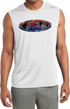 Ford Oval T-shirt Distressed Logo Sleeveless Competitor Tee - Yoga Clothing for You