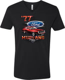 Ford T-shirt 1977 Mustang V-Neck - Yoga Clothing for You