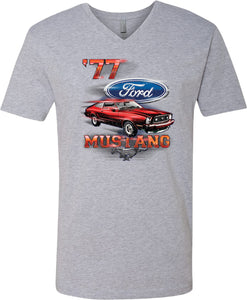 Ford T-shirt 1977 Mustang V-Neck - Yoga Clothing for You