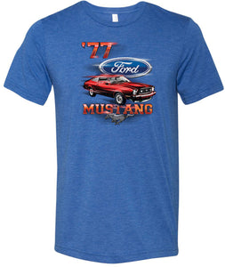 Ford T-shirt 1977 Mustang Tri Blend Tee - Yoga Clothing for You