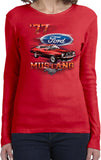 Ladies Ford T-shirt 1977 Mustang Long Sleeve - Yoga Clothing for You