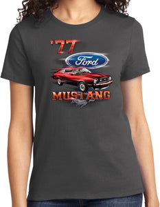 Ladies Ford T-shirt 1977 Mustang Tee - Yoga Clothing for You
