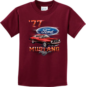 Kids Ford T-shirt 1977 Mustang Youth Tee - Yoga Clothing for You
