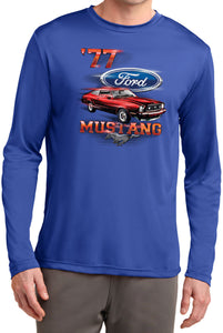 Ford T-Shirt 1977 Mustang Moisture Wicking Long Sleeve - Yoga Clothing for You