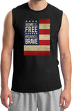 USA T-shirt Home of the Brave Muscle Tee - Yoga Clothing for You