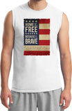USA T-shirt Home of the Brave Muscle Tee - Yoga Clothing for You