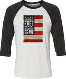 USA T-shirt Home of the Brave Raglan - Yoga Clothing for You