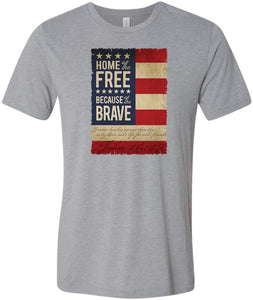 USA T-shirt Home of the Brave Tri Blend Tee - Yoga Clothing for You