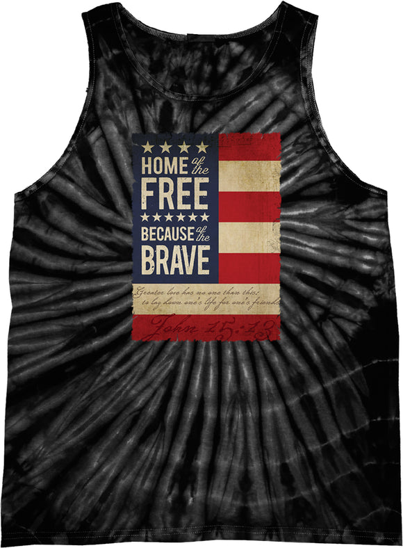 USA Tank Top Home of the Brave Tie Dye Tanktop - Yoga Clothing for You