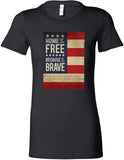 Ladies USA T-shirt Home of the Brave Longer Length Tee - Yoga Clothing for You