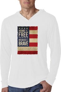 USA T-shirt Home of the Brave Lightweight Hoodie - Yoga Clothing for You