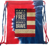 USA Bag Home of the Brave Tie Dye Drawstring Bag - Yoga Clothing for You