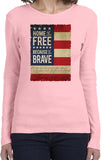 Ladies USA T-shirt Home of the Brave Long Sleeve - Yoga Clothing for You