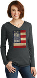 Ladies USA T-shirt Home of the Brave Tri Blend Hoodie - Yoga Clothing for You