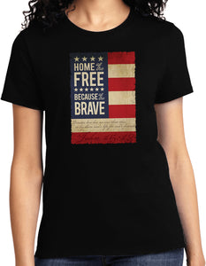 Ladies USA T-shirt Home of the Brave Tee - Yoga Clothing for You