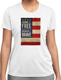 Womens USA T-shirt Home of the Brave Moisture Wicking Tee Shirt - Yoga Clothing for You