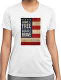 Ladies USA T-shirt Home of the Brave Moisture Wicking Tee - Yoga Clothing for You