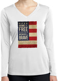 Ladies USA T-shirt Home of the Brave Dry Wicking Long Sleeve - Yoga Clothing for You