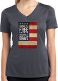 Ladies USA T-shirt Home of the Brave Moisture Wicking V-Neck - Yoga Clothing for You