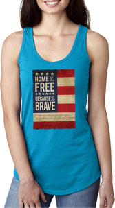 Ladies USA Tank Top Home of the Brave Ideal Racerback - Yoga Clothing for You