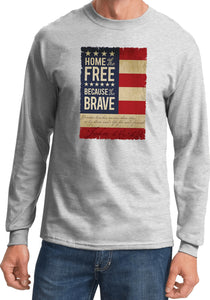 USA T-shirt Home of the Brave Long Sleeve - Yoga Clothing for You