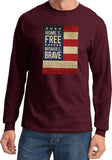 USA T-shirt Home of the Brave Long Sleeve - Yoga Clothing for You
