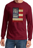 USA T-shirt Home of the Brave Long Sleeve - Yoga Clothing for You