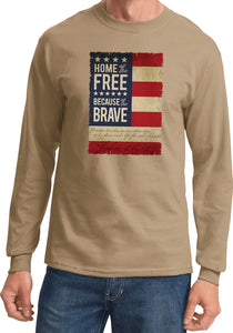 USA T-shirt Home of the Brave Long Sleeve - Yoga Clothing for You