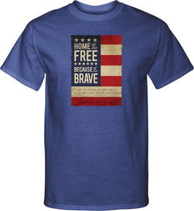 USA T-shirt Home of the Brave Tall Tee - Yoga Clothing for You