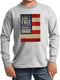 Kids USA T-shirt Home of the Brave Youth Long Sleeve - Yoga Clothing for You