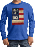 Kids USA T-shirt Home of the Brave Youth Long Sleeve - Yoga Clothing for You