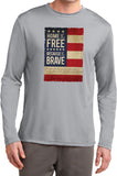 USA T-shirt Home of the Brave Moisture Wicking Long Sleeve - Yoga Clothing for You