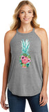 Floral Pineapple Ladies Tri Rocker Tank Top - Yoga Clothing for You