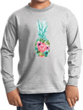Floral Pineapple Kids Long Sleeve Shirt - Yoga Clothing for You