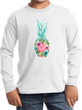 Floral Pineapple Kids Long Sleeve Shirt - Yoga Clothing for You