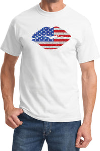 USA T-shirt Patriotic Lips Tee - Yoga Clothing for You