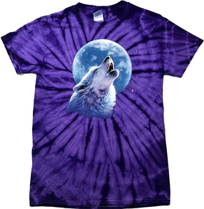 Wolf and Moon T-shirt Call of the Wild Spider Tie Dye Tee - Yoga Clothing for You