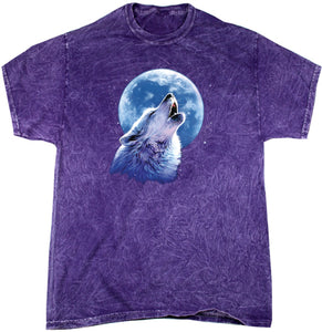 Wolf and Moon T-shirt Call of the Wild Mineral Washed Tie Dye - Yoga Clothing for You