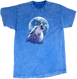 Wolf and Moon T-shirt Call of the Wild Mineral Washed Tie Dye - Yoga Clothing for You