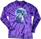 Wolf and Moon T-shirt Call of the Wild Long Sleeve Tie Dye - Yoga Clothing for You