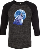 Wolf and Moon T-shirt Call of the Wild Raglan Tee - Yoga Clothing for You
