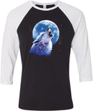 Wolf and Moon T-shirt Call of the Wild Raglan Tee - Yoga Clothing for You