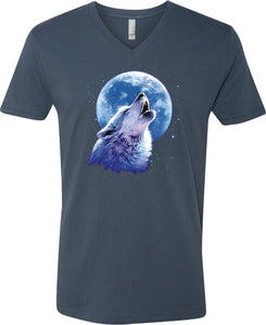 Wolf and Moon T-shirt Call of the Wild V-Neck - Yoga Clothing for You