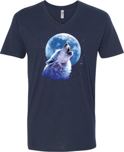 Wolf and Moon T-shirt Call of the Wild V-Neck - Yoga Clothing for You